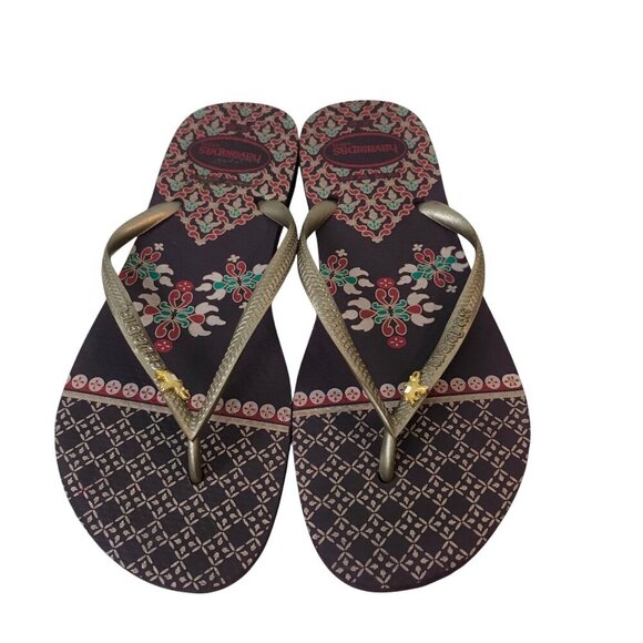 Havaianas Slim Aubergine Flip Flops 39/40 Size 9 - Picture 1 of 6